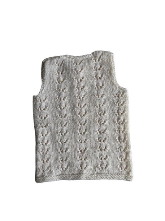 Strikket babyvest str 3-6 mdr.