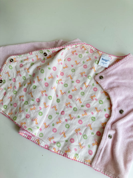 Vintage lyserød baby cardigan str. 68